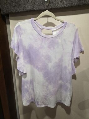 NWT Cherish Women's Lavender Tie-Dye Short Sleeve Top